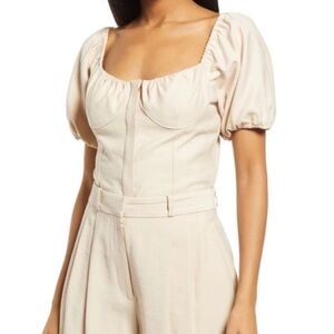 wayf | debby bustier top in tan